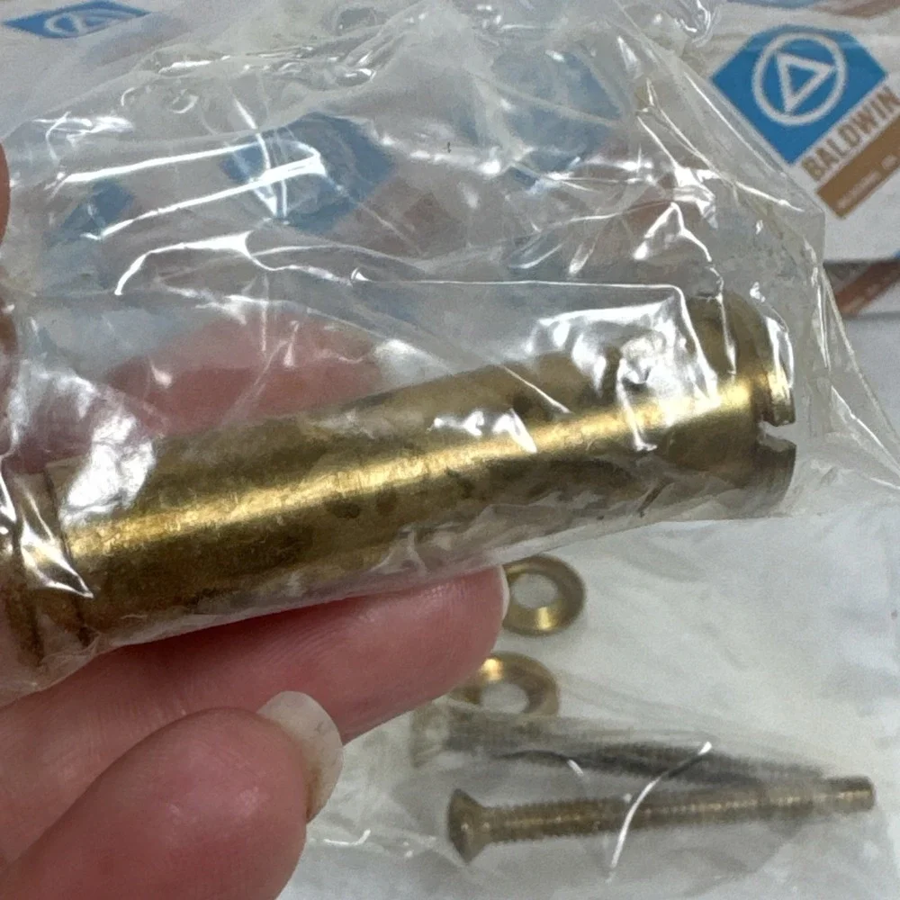 Baldwin 0101 Colonial Door Knocker, Antique Satin Brass W/Oberv-o-Scope